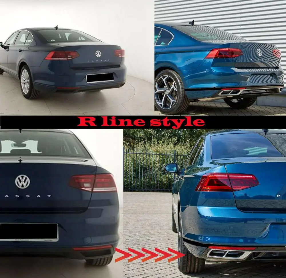 Rline R line Стиль 2019 + для нового VW Passat B8 B8.5 хромированные дефлекторы выхлопных газов