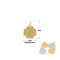 18k gold plated flower pendant jewelry for jewelry making bracelet necklace diy handmade brass accessories supplies