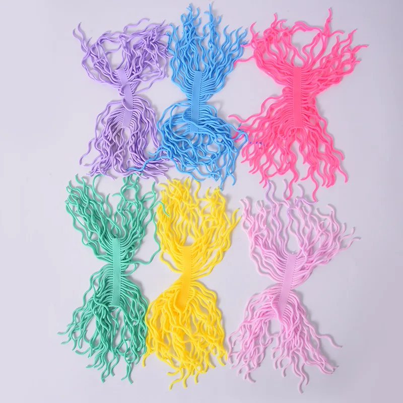 squeeze ball maker Soft Rubber TPR Relieves Pressure Vents Simulation Ramen Noodles Elastic Pull Rope Fidget Toy Elastic Gluten Pull rope mesh stress ball