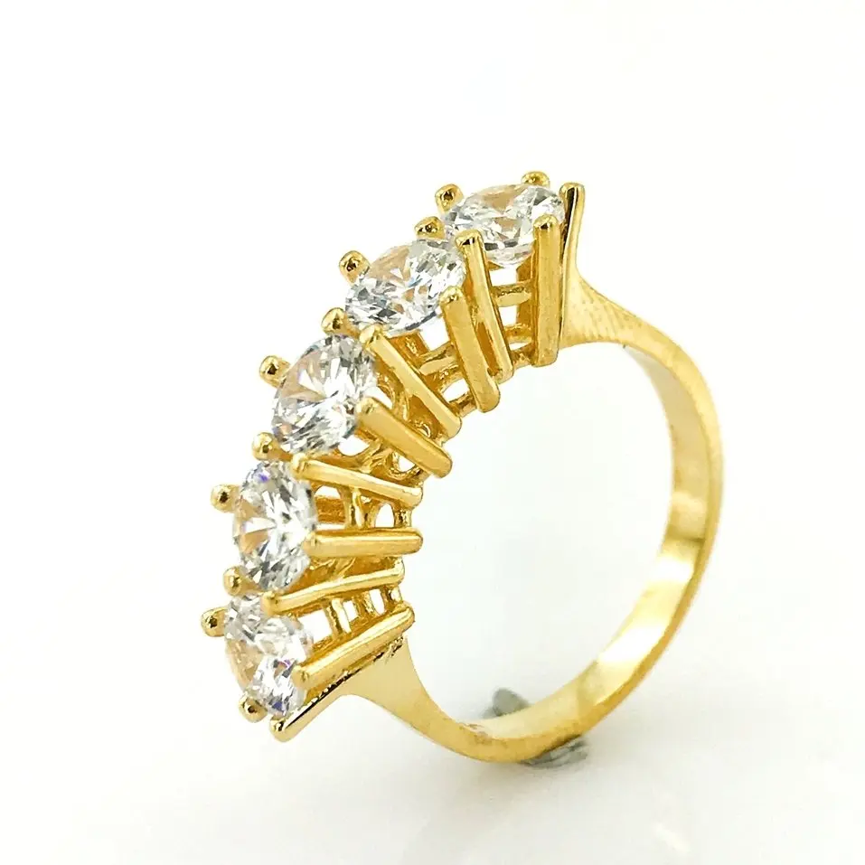 Модель Swarovski 6 мм Позолоченное серебряное кольцо | Украшения и аксессуары