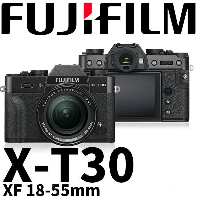 Новая беззеркальная цифровая камера Fujifilm X-T30 XT30 с фотографией в черном цвете |