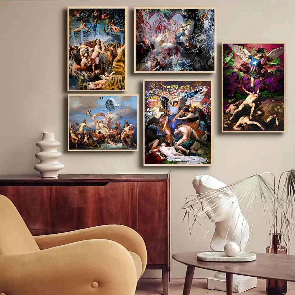 

European Style Body Portrait Canvas Painting Classical Wall Art Posters and Prints For Living Bedroom Office Room Home Decor