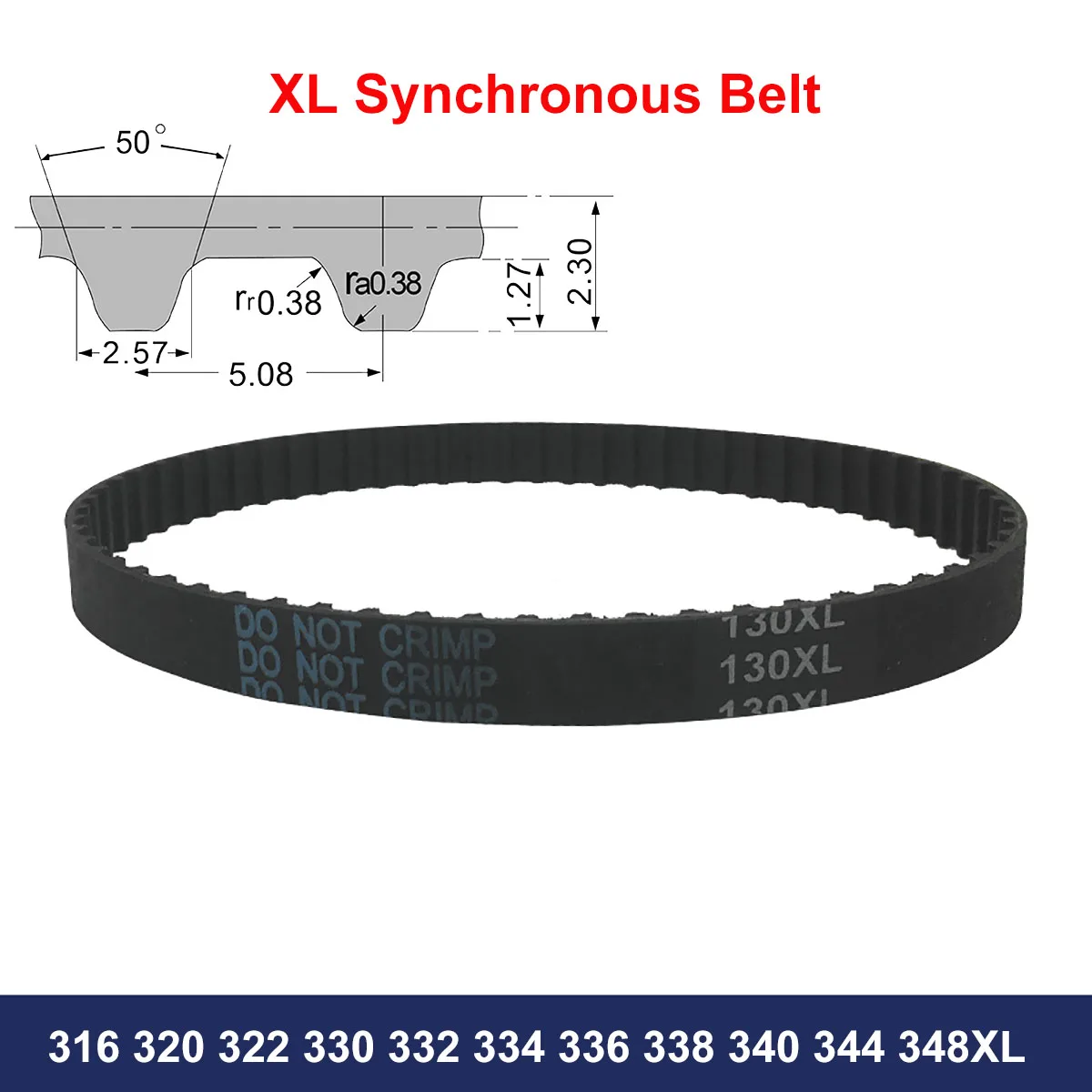 

1Pcs XL Timing Belt 316 320 322 330 332 334 336 338 340 344 348XL Width 10mm 12.7mm Rubber Synchronous Belt Drive Belt