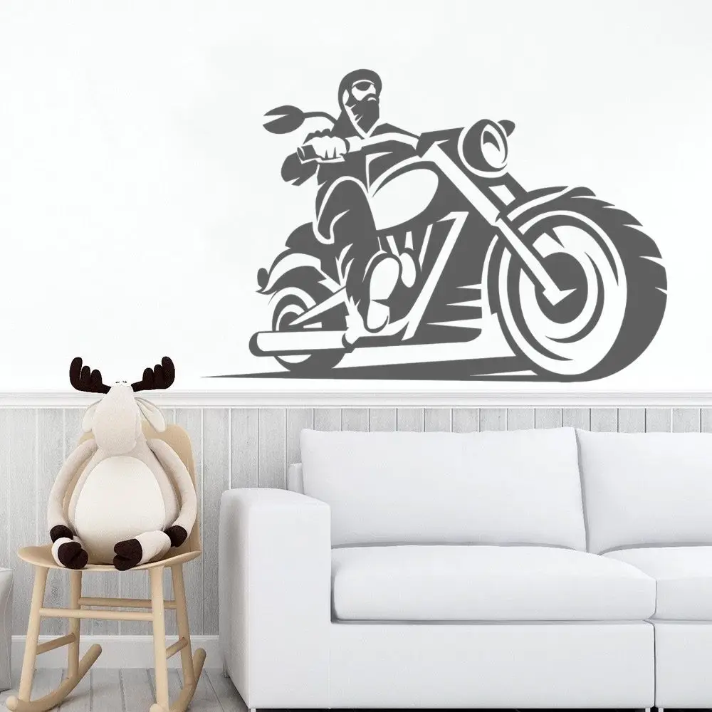 Крутой парень езда большой велосипед всадник Стены Виниловая Наклейка Искусство