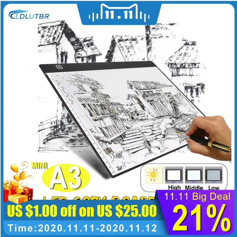 

Mini A3 Drawing Tablet Digital Graphics Pad USB LED Light Box Tracing Copy Board Electronic Art Graphic Painting Writing Table