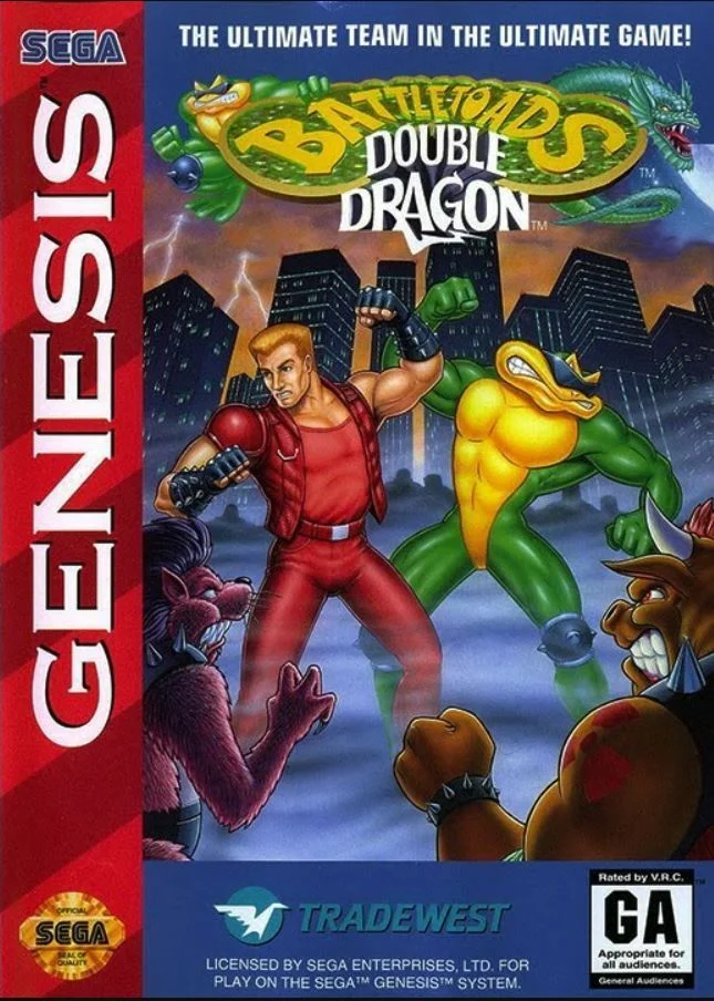 Картридж 16-bit Battletoads Double Dragon для SEGA MEGA DRIVE 2 MD2 совместим со всеми 16 bit приставками |