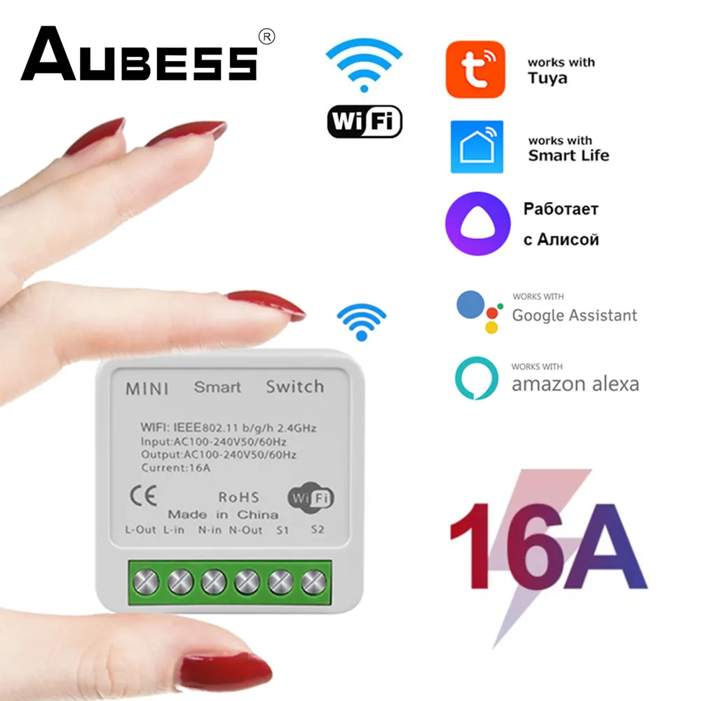 Мини Wi-Fi переключатель Tuya 16 А 10 реле дистанционного управления сделай сам с