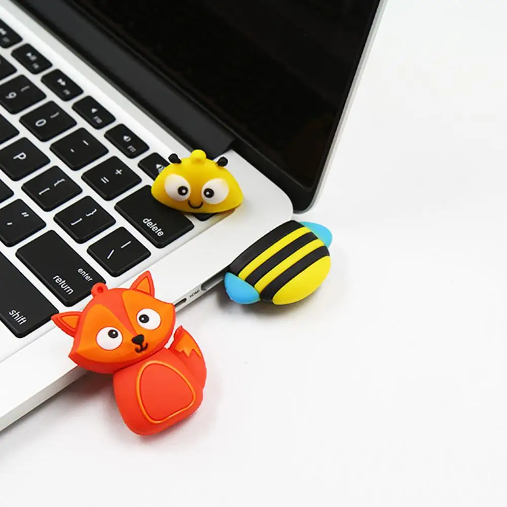 USB флеш накопитель 64 ГБ с изображением милых пингвинов совы пчелы лисы животных 4 8