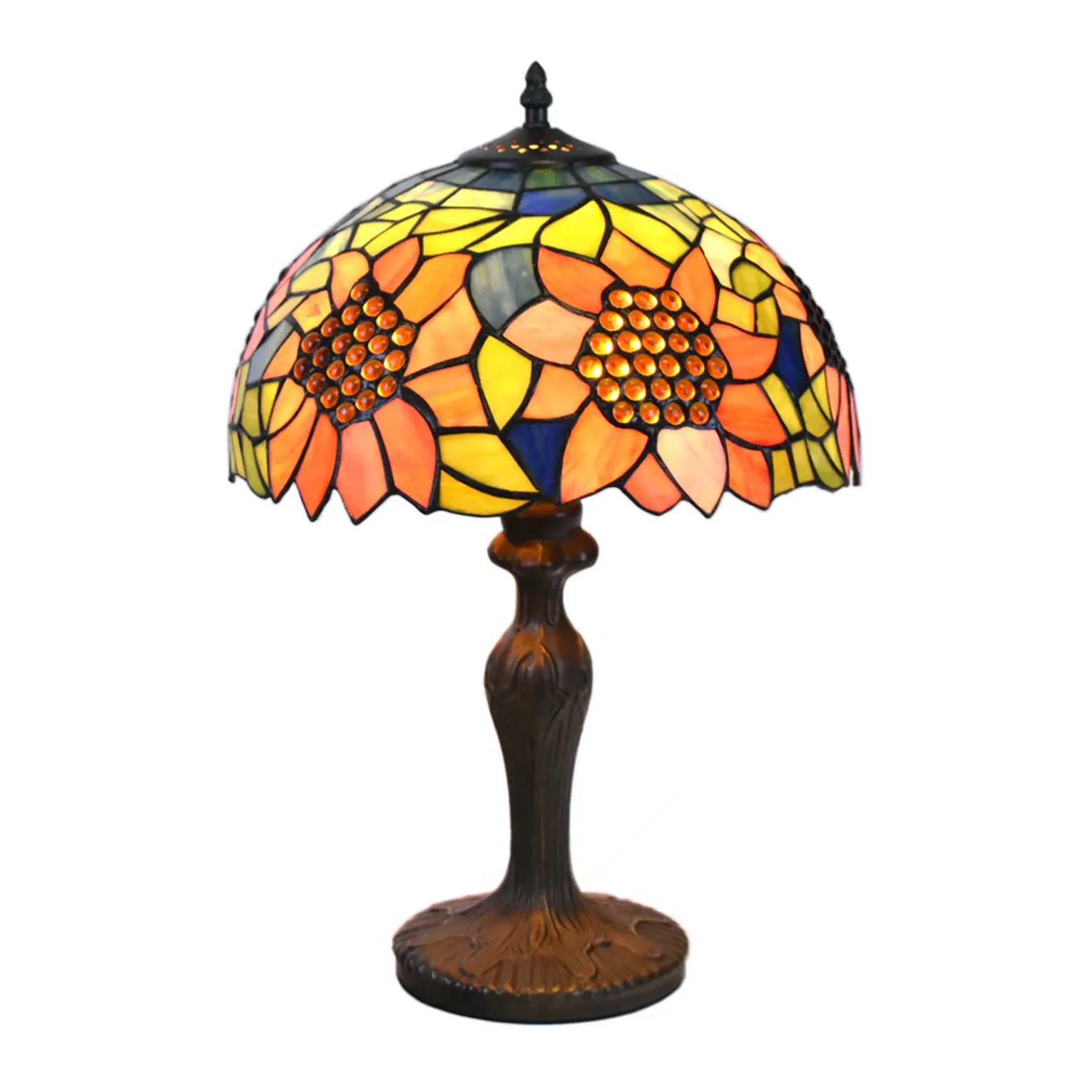 Настольная лампа Тиффани в виде подсолнуха светильник для стола 12 дюймов ширину