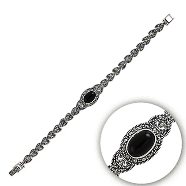 

Silver 925 Sterling Marcasite Sterling Bracelet