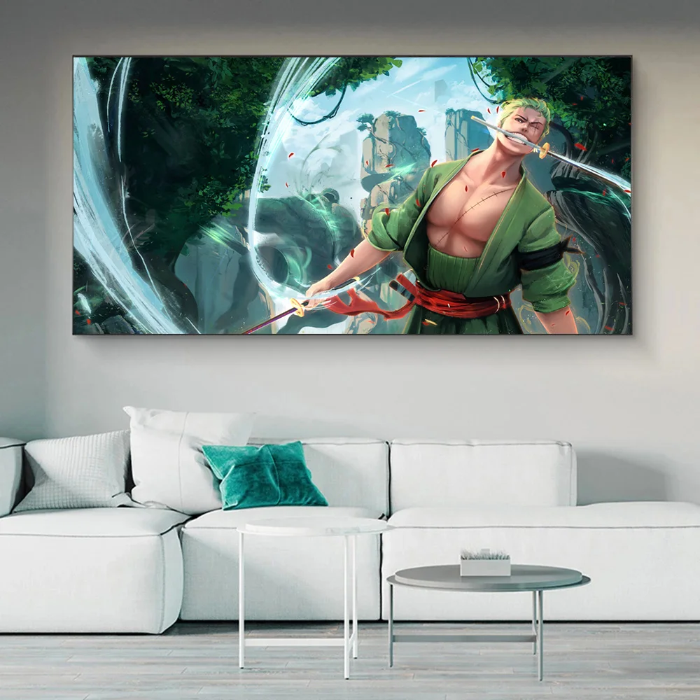 

Wall Art One Piece Classic Characters Canvas Painting Super Strong Zoro Red Haired Luffy Posters And Prints Wall Art Room Decor