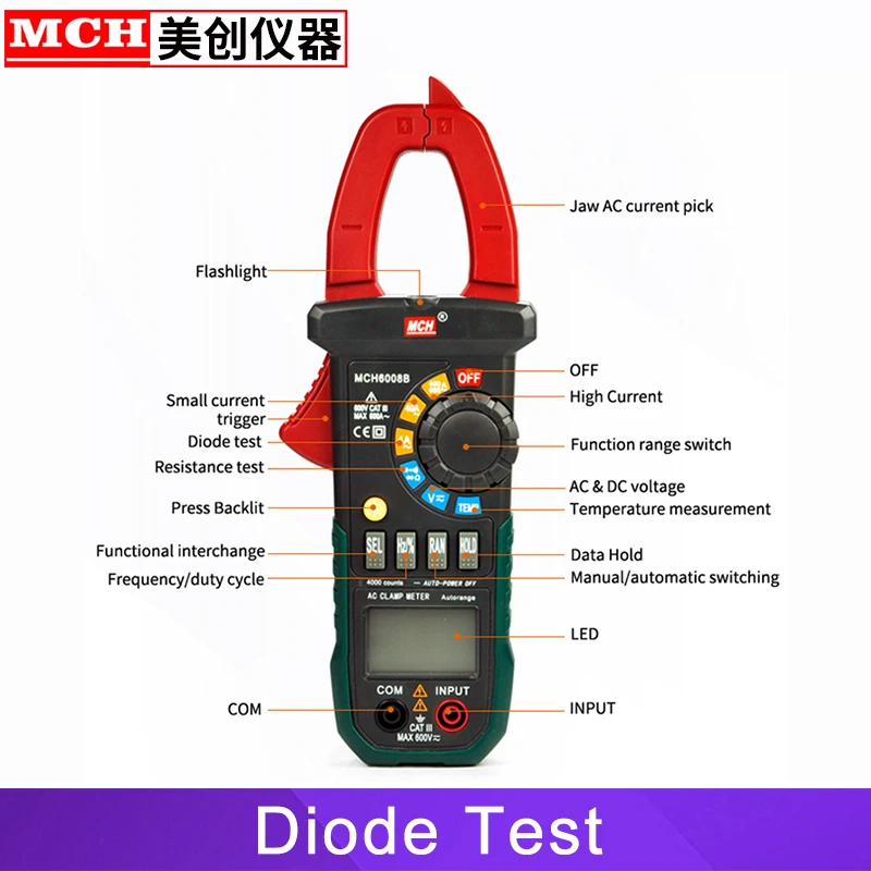 Высокоточный цифровой зажим измеритель мощности|Измерители тока| |