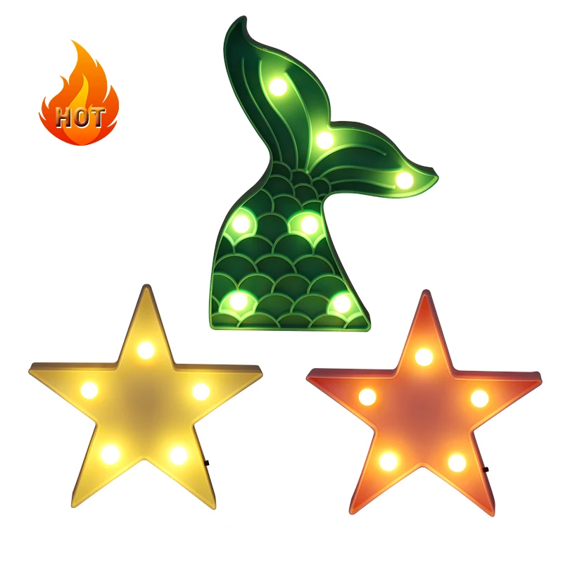 Светодиодный ночник 3D комнатная настенная лампа украшение для спальни хвостовой