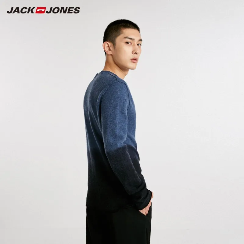 JackJones мужской зимний тренд из чистой шерсти контрастный Повседневный свитер