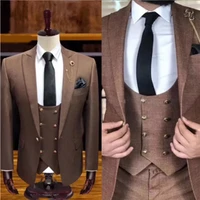 2022 newest terno masculino mens suit slim fit tailor made groom wear wedding business tuxedos blazer 3 pcsjacketpantvest