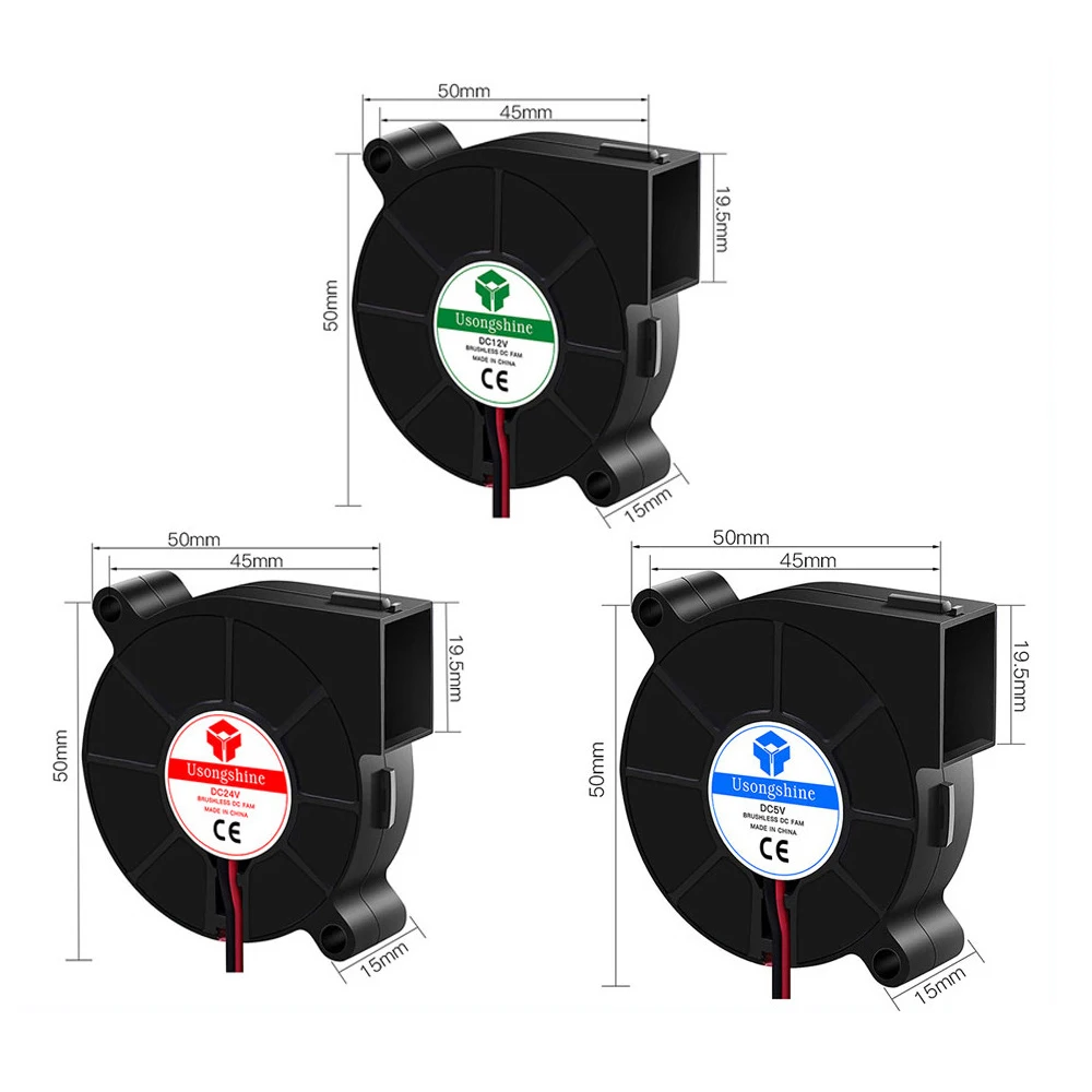 

Вентилятор охлаждения для 3D-принтера 3010, 4010, 5015, 12 В, 24 В, 5 В, с J-образной головкой