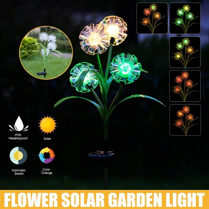 

Multi-color Solar Garden Dandelion Light Outdoor Patio Lawn Waterproof LED Flower Lamp
