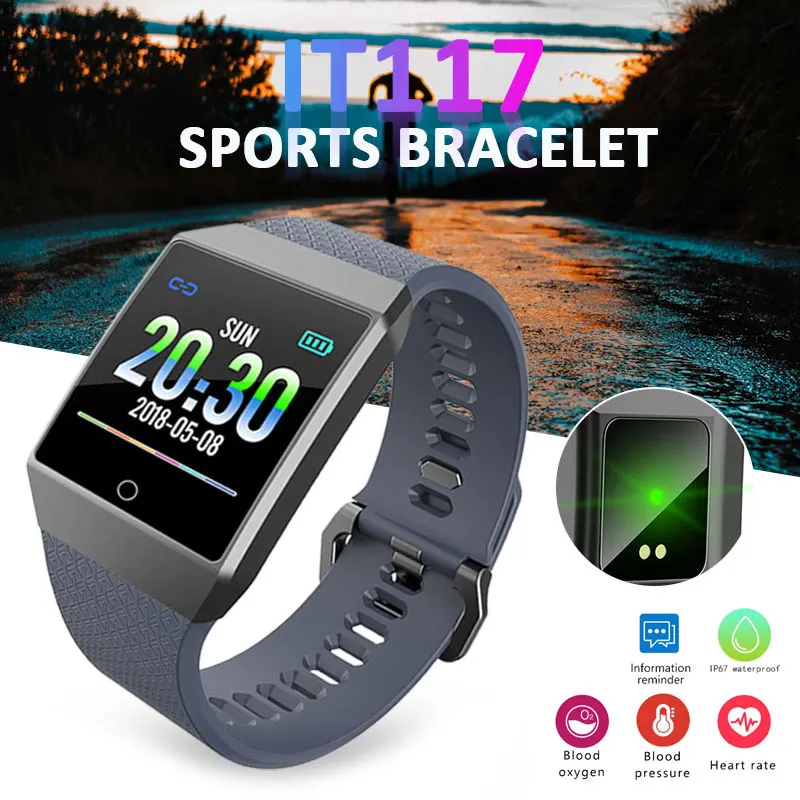 Смарт часы для мужчин Женский шагомер кровяное давление монитор сердечного
