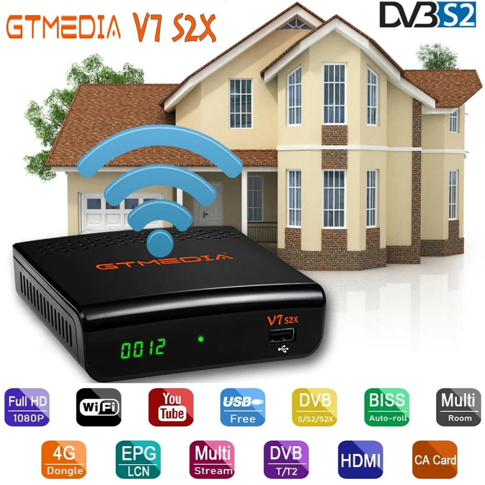

Gtmedia v7 s2x FTA 1080P DVB-S2 спутниковый ресивер с usb wifi цифровой приемник gtmedia v7s2x обновление Freesat v7s HD без приложения