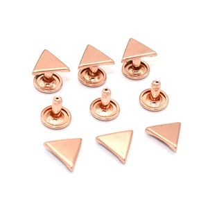 Metal Double Cap Rivets Studs - Rose Gold Rivet Studs Leather Rivets Fastener Snaps for Leather Craft Clothes Repair