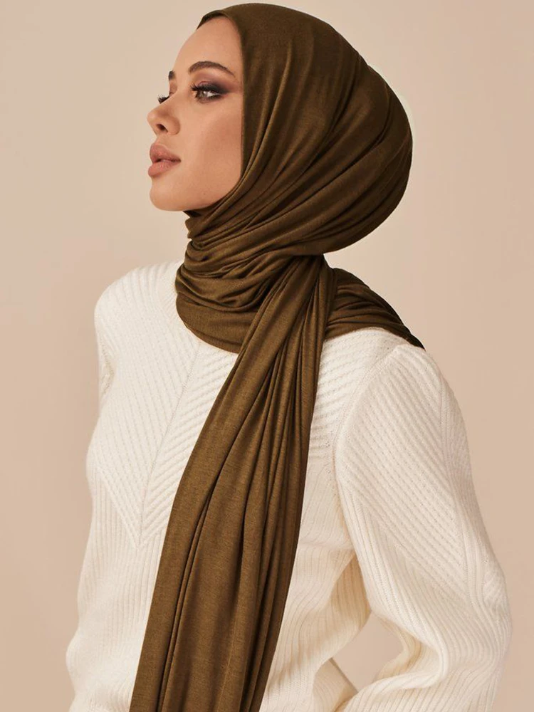 Sciarpa Hijab in Jersey di cotone modale per donne musulmane scialle elastico facile pianura Hijab sciarpe foulard donna africana turbante Ramadan hijab femme musulman turbante capelli hijab scarf folard de femme hijab