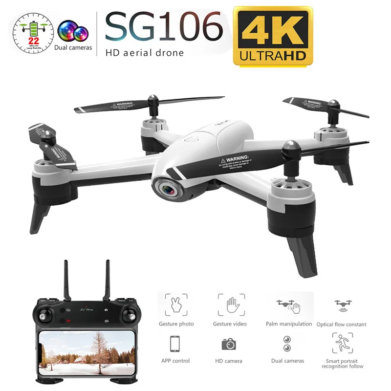 

Квадрокоптер SG106 с камерой 4К/1080p, FPV и Wi-Fi