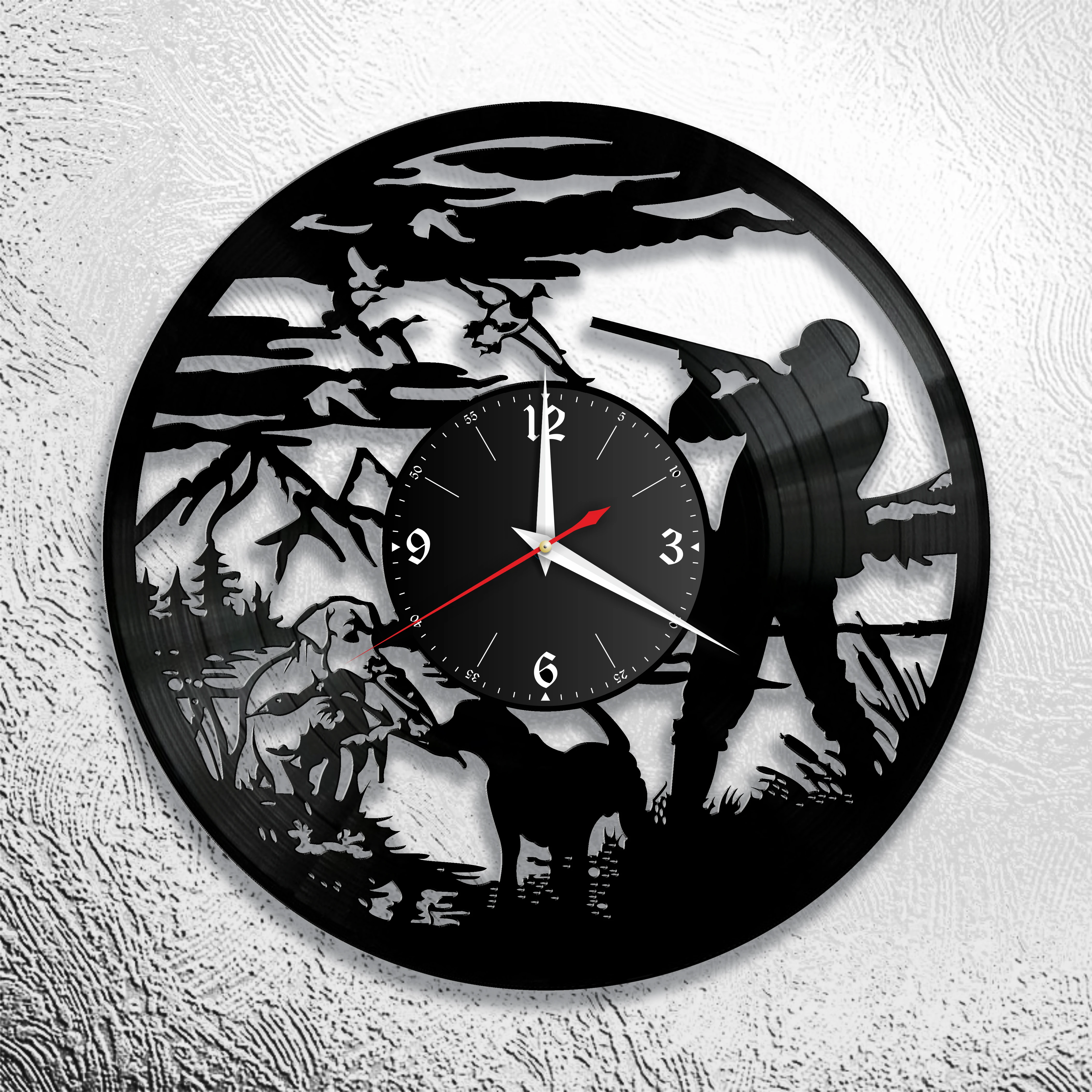 Часы Охота из виниловой пластинки виниловые часы ретро | Дом и сад