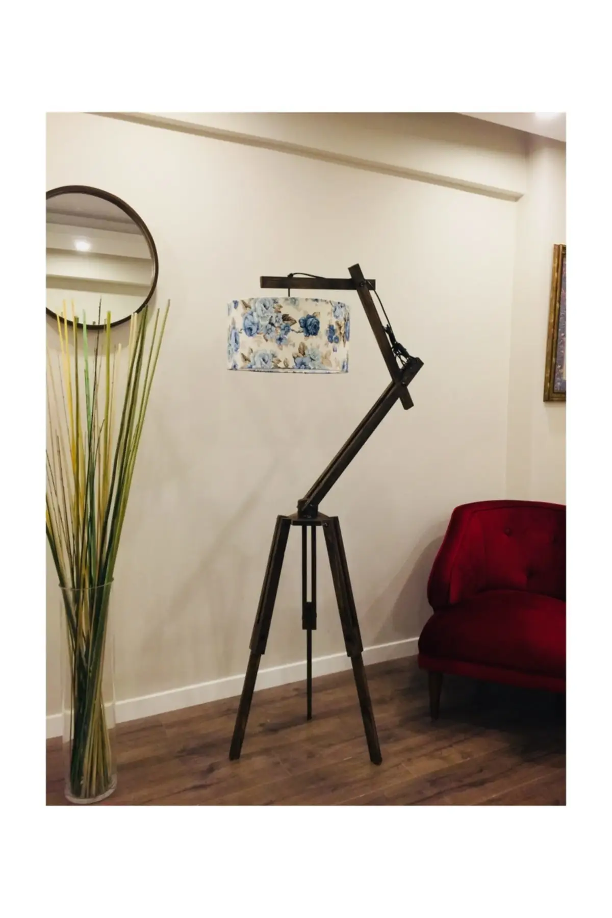 

Nordic Country Modern Wood Smart Lampshade Floor Light Led Floor Lamp Lighting Living Room Bedroom Corner Lamp