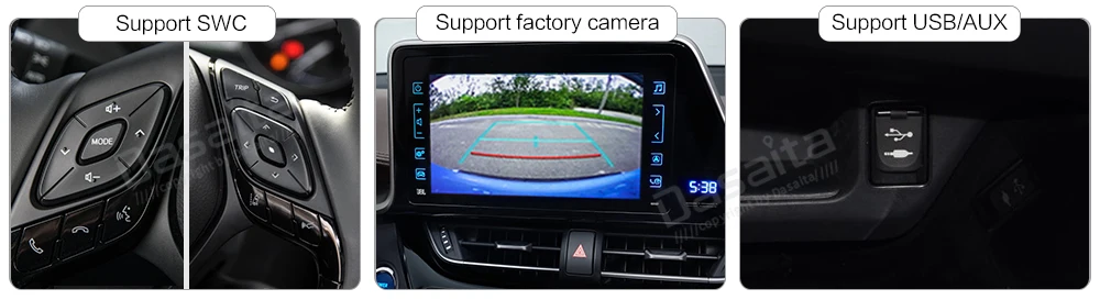 Dasaita Автомагнитола 1din Android 9,0 Автомобильная магнитола для Toyota C-HR CHR gps стерео " ips экран 64 Гб rom