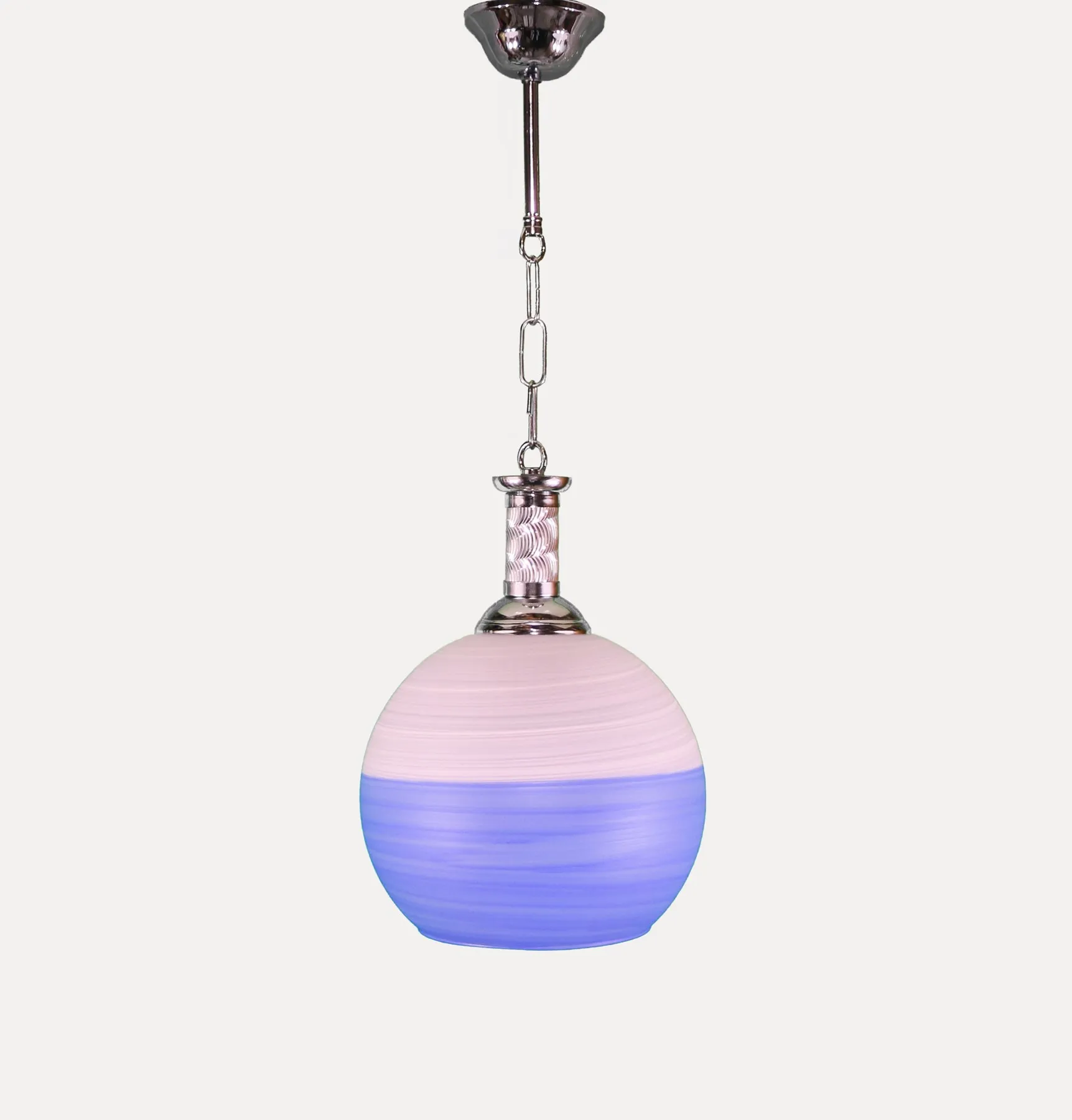 

Senay Lightning, Single Glass Chandelier-White Blue