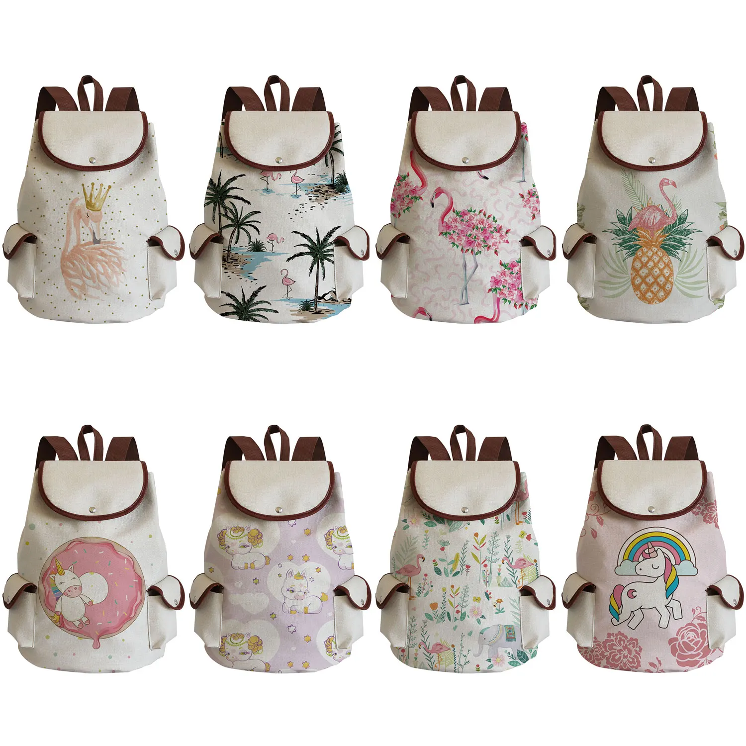 

Cute Flamingo Printing Big Computer Backpacks For Youngers Girl College Backpacks Female Shoulder Bags Outdoors Travel Storage
