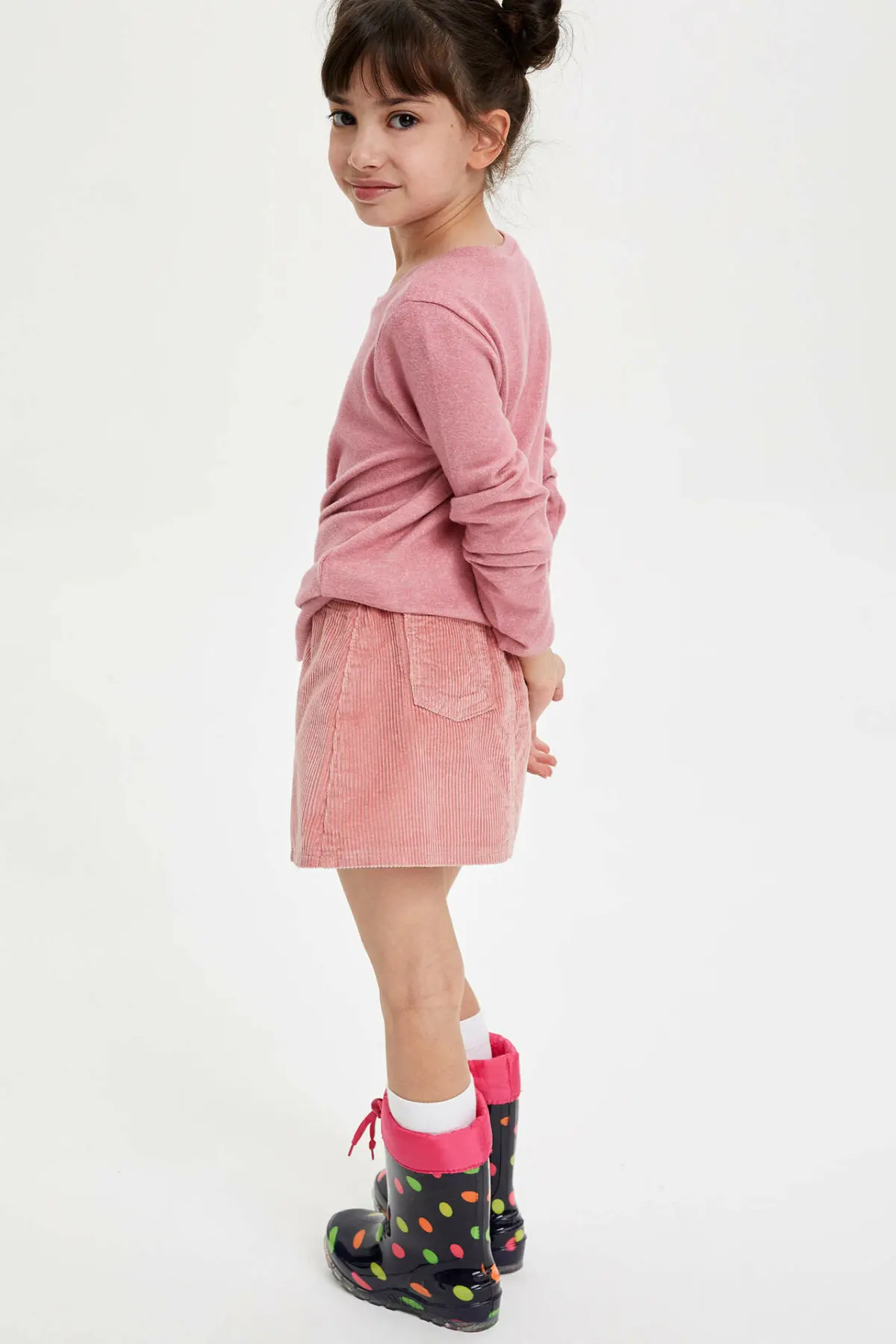 DeFacto модная юбка трапециевидной формы на пуговицах для девочек детская