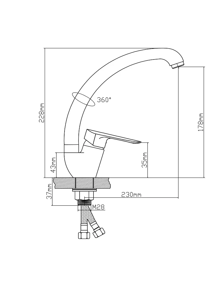Рисунок 2 - Смеситель для кухни BOOU B8274-10F