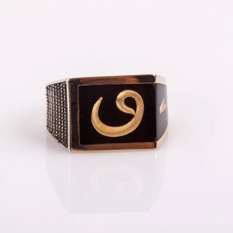 

925 Sterling Vav and Elif Silver Ring Fashion Turkish Premium Quality Handmade Jawelery