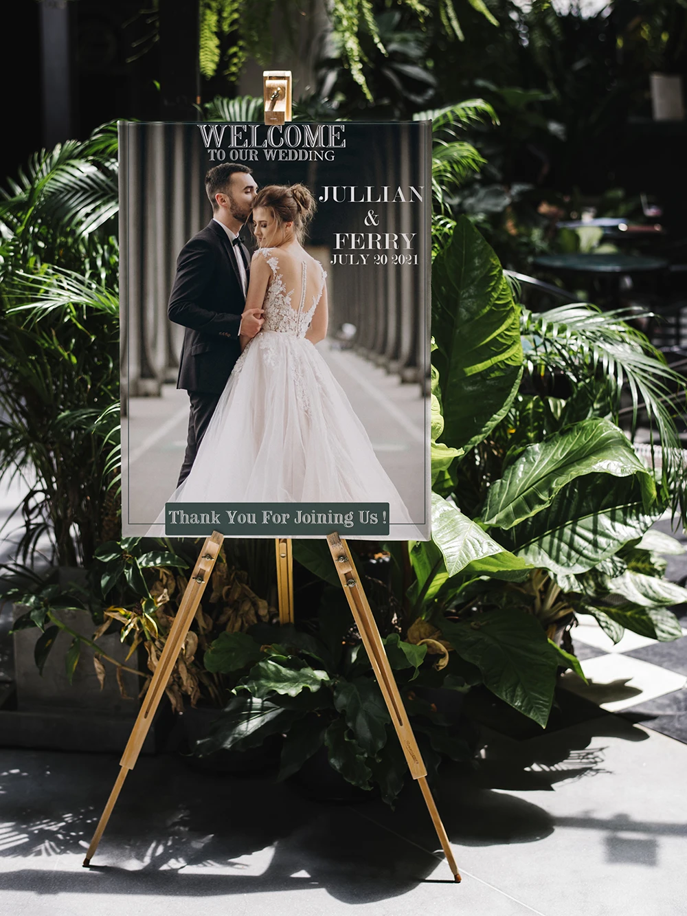 

personalized Wedding welcome sign with photo custom entrance welcome photo sign for wedding or engagement party canvas sign