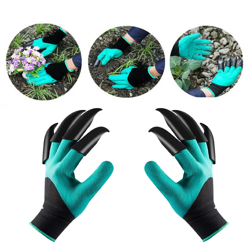 

2Pcs Garden Gloves With Claws ABS Plastic Garden Rubber Gloves Gardening Digging Planting Durable Waterproof Work Glove Outdoor
