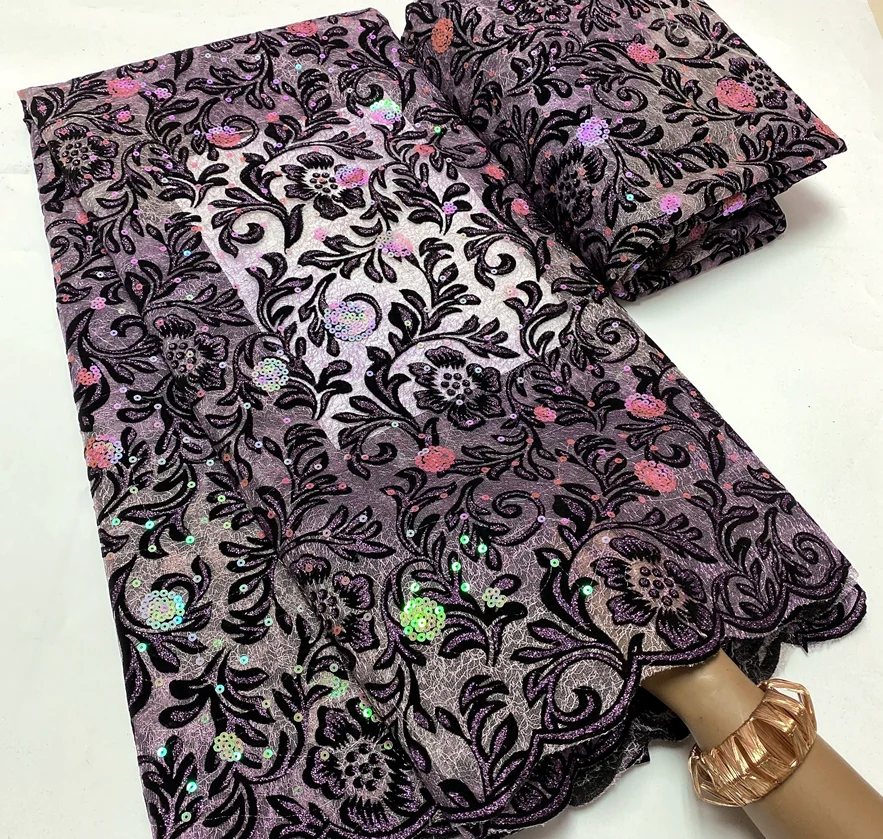 

Африканская сеть OK6067 + бархат с блестками 2022 оптовая цена для женщин