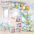 Детская прозрачная коробка с воздушными шарами, детская Подарочная коробка для душа, свадебное украшение на день рождения, детский фон для крещения