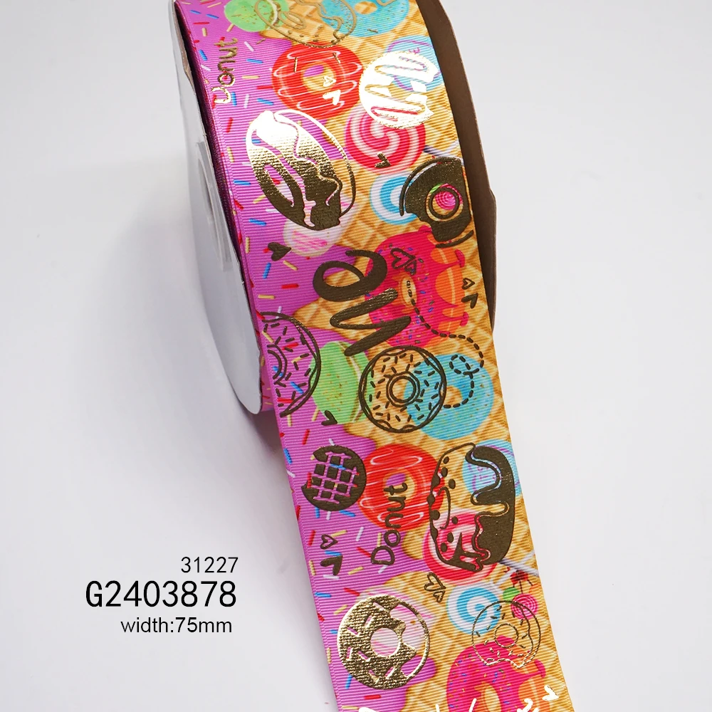 Голографическая лента из фольги с принтом в виде пончика 3 дюйма 75 мм 50 ярдов