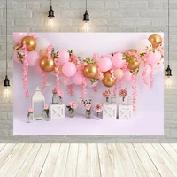 pink gold balloon backdrop for photography spring floral girl photocall birthday decor baby shower background photo studio props