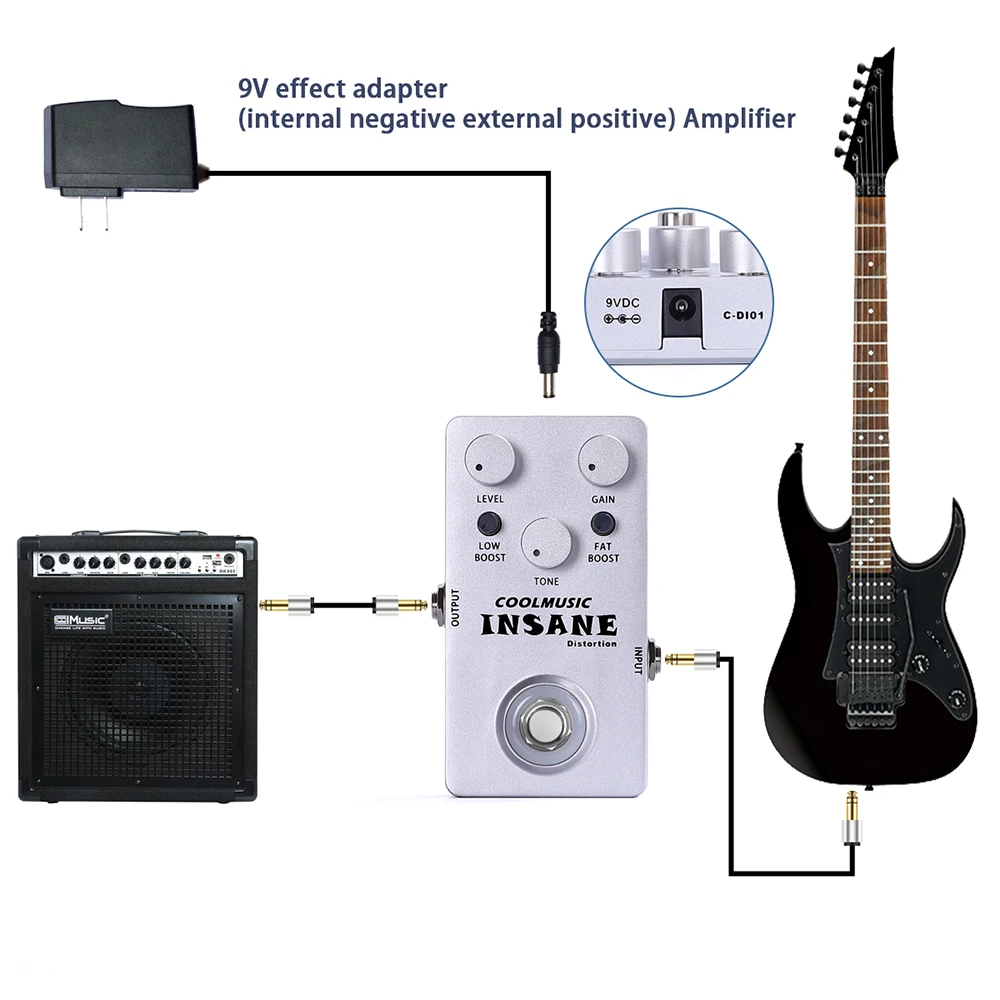 elektrische gitarre effekte pedal coolmusic stompbox verrückt verzerrung wirkung musical instrument bass zubehör voll metall shell free glob