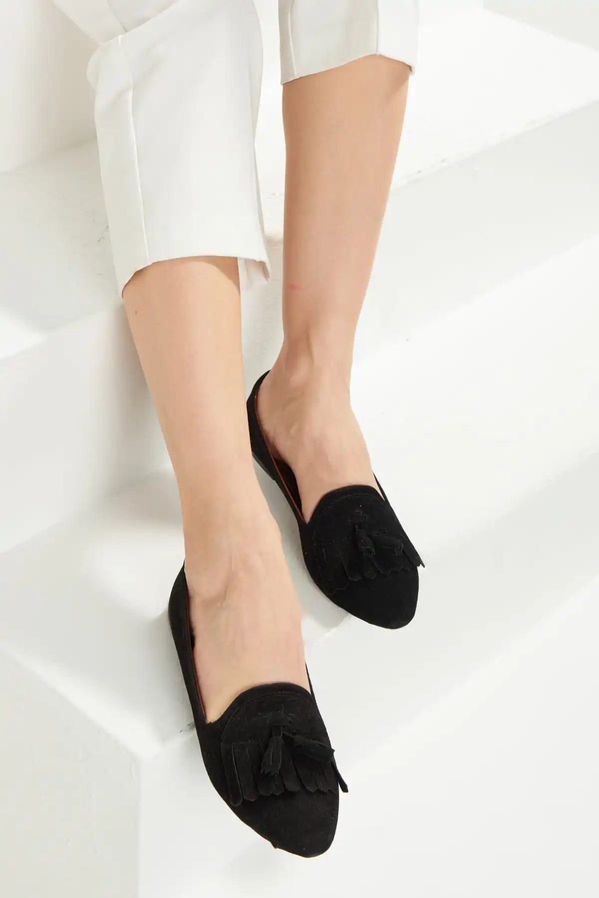 Черные женские балетки Bambi F0338032372|Обувь без каблука| |