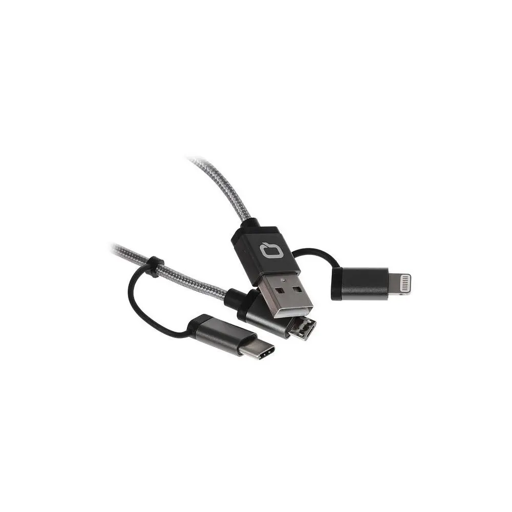 Кабель QUMO 22036 MFI 3в1 с разъемом Apple 8 pin + Type C Micr | Мобильные телефоны и аксессуары