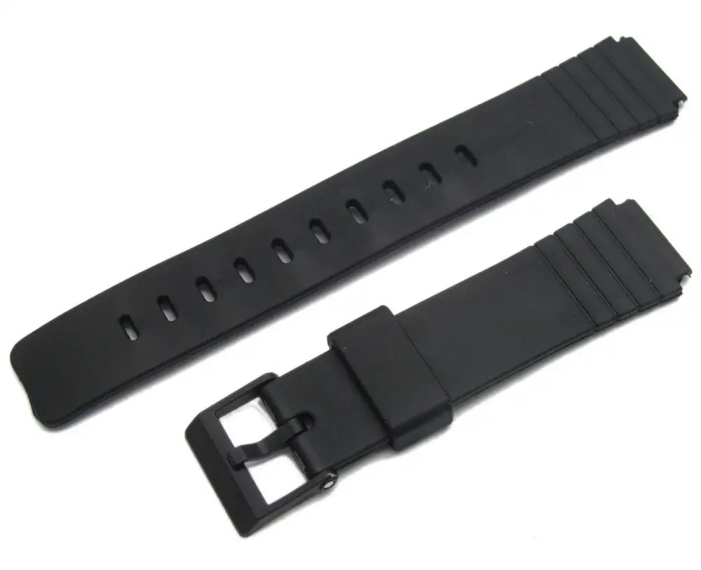Correa de plastico Negro for Casio watch model MQ-24 16mm, nueva