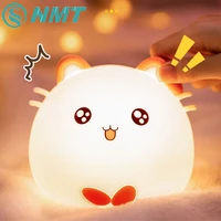 usb rechargeable animal light touch sensing cute mouse silicone night light baby child holiday gift desktop decoration light