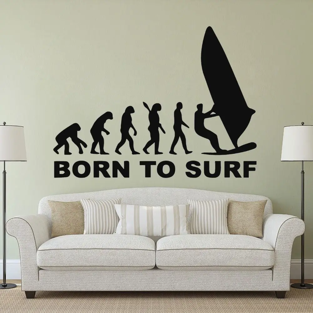 

New Personalized Name Surfing Boy Wall Sticker Decal Design Surf Boarding Sports Room Decoration A002579
