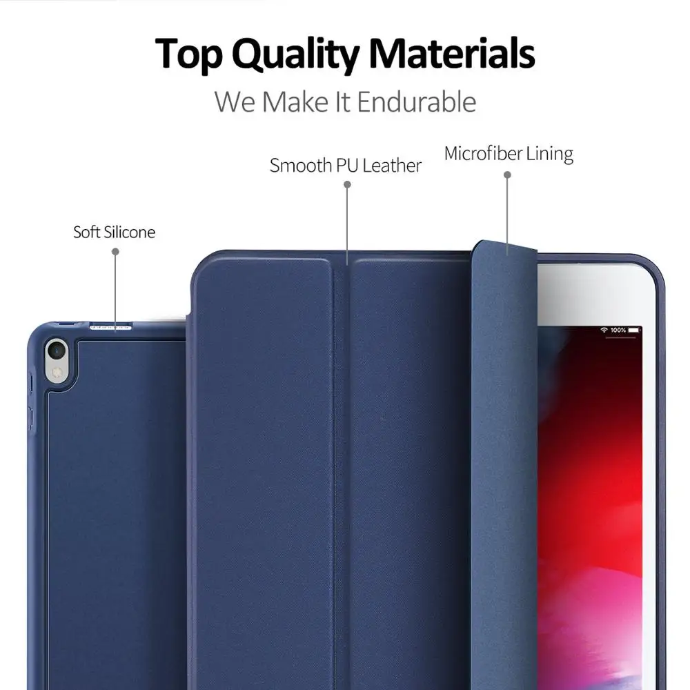 DUX DUCIS умный чехол для iPad Air PU кожаный флип Мягкий Чехол для iPad 9,7 Pro 10,5 11 12,9 Mini 5+ карандаш держатель