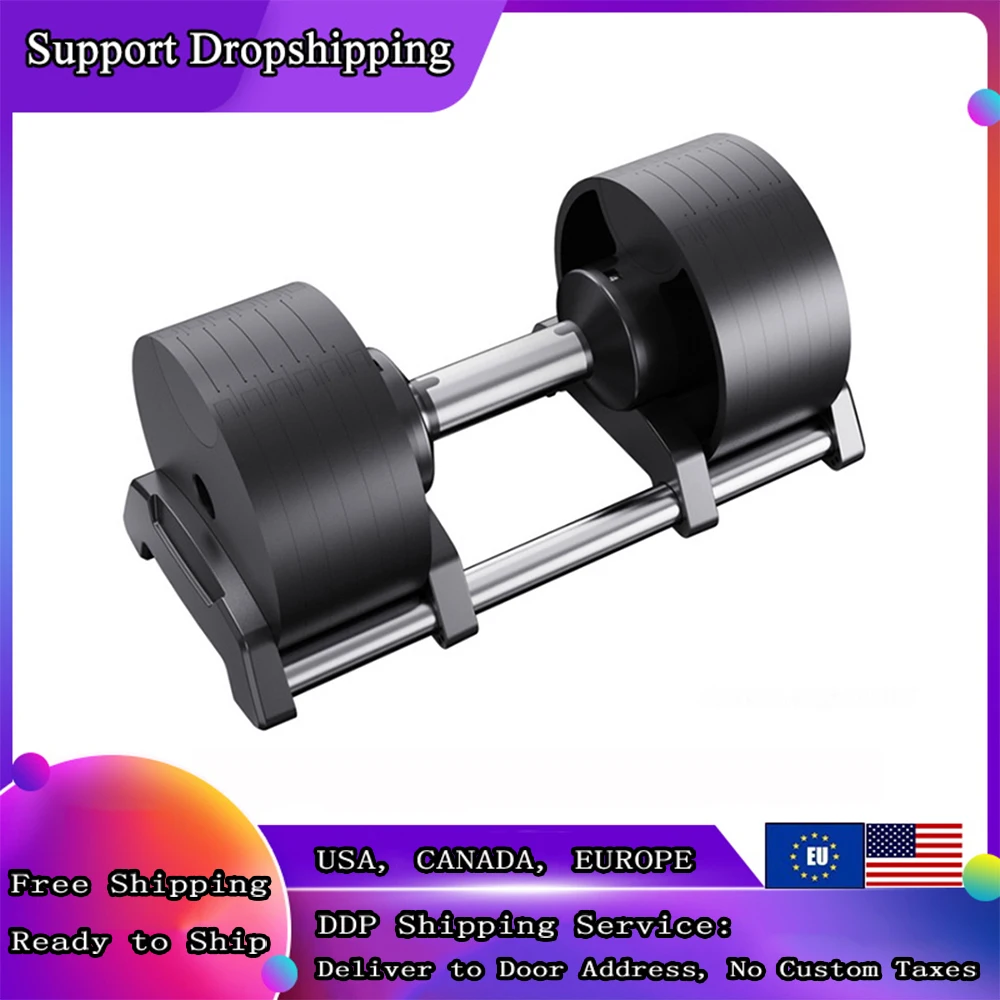 

2kg-32kg Weight Fast Adjusting Gym Fitness Dumbbells Cast Iron Professional Intelligent Adjustable Dumbbell Set