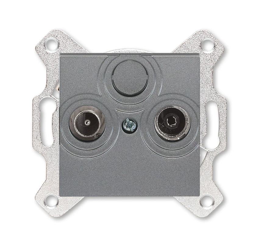 ABB Levit cталь  дымчатый чёрный Розетка TV-R оконечная сталь 2CHH083503A6069 (art.: 3920bf321c6ef) - 3920bf321c6ef