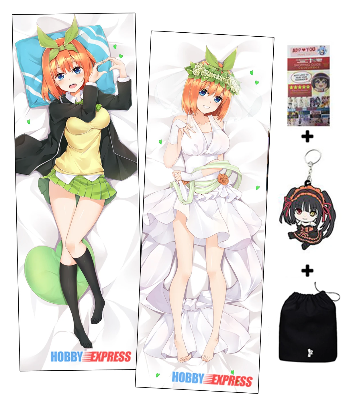 ADP19053-1 Hobby Express аниме Dakimakura японское обнимающее тело Наволочки Чехол Quintuplets Miku Yotsuba Nino Itsuki Nakano - Цвет: ADP19053-1
